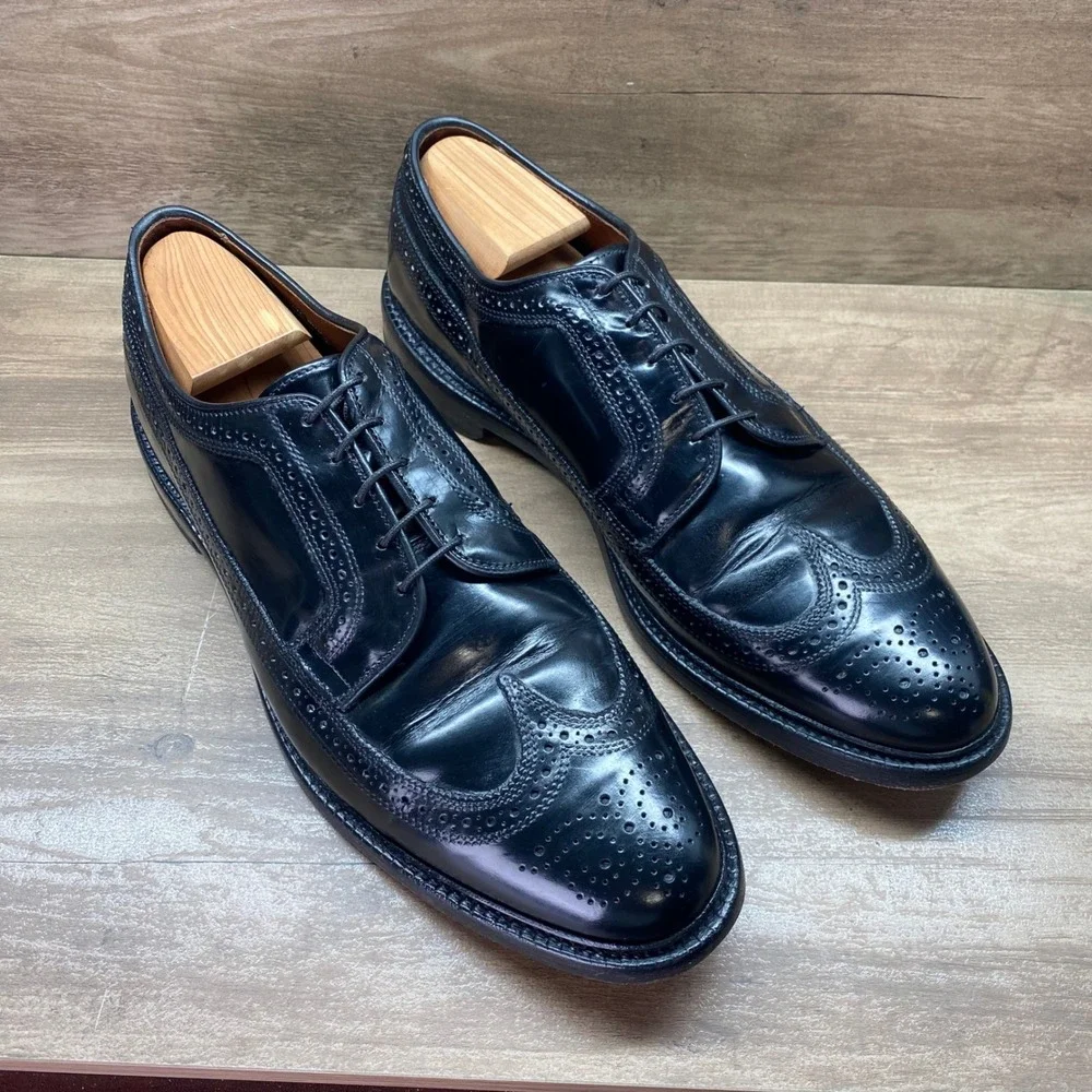 Allen Edmonds MacNeil Black Leather Wingtip‎ Brogue Derby Shoes Mens 12 D Calf
